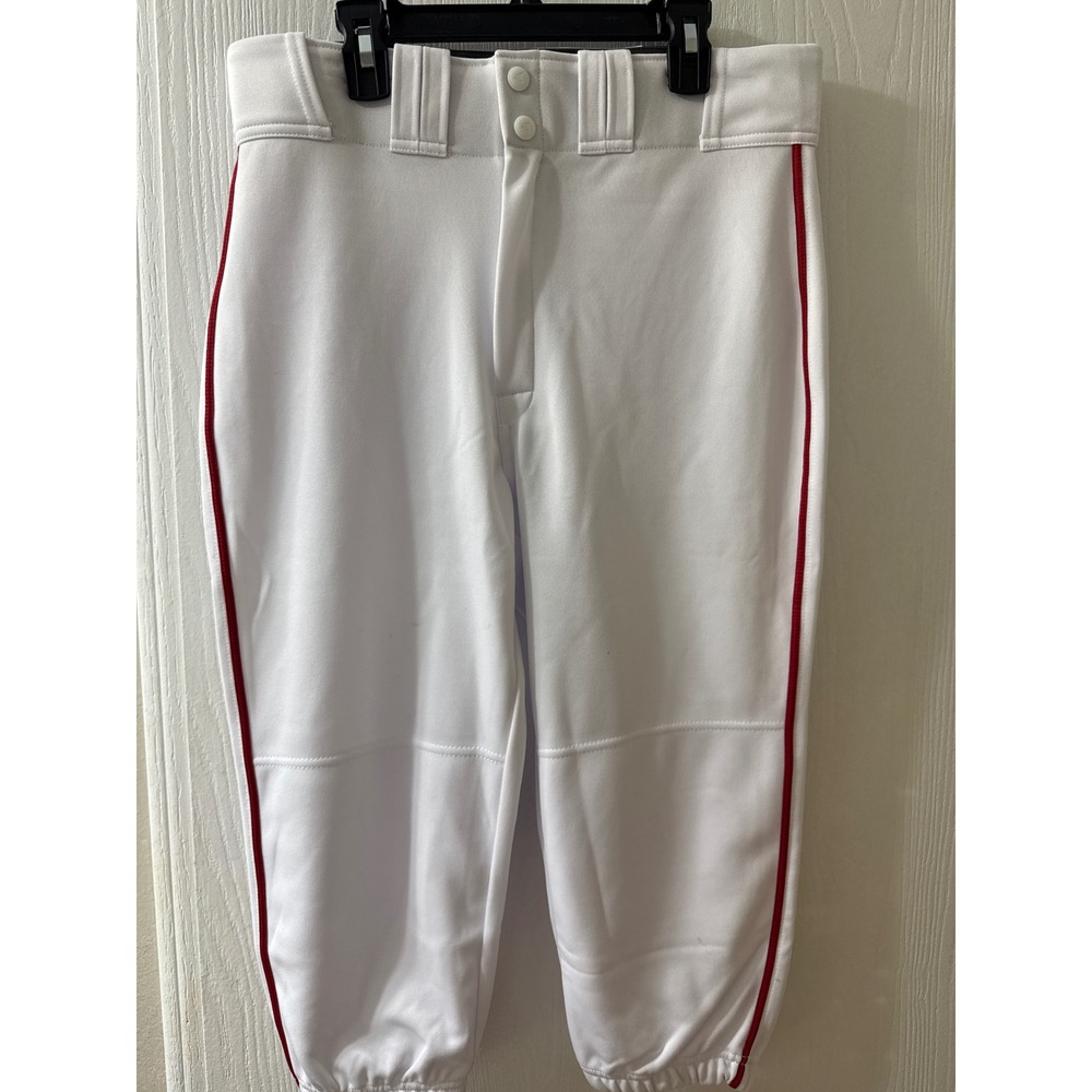 Easton Mens Adult M White Baseball Pants Red Piping Knicker Style A167101